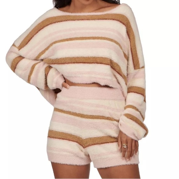 NWT [Charlie Holiday] Tellow Knit Ivory Crop Pullover Sweater Shirt Women’s Sz M - Picture 5 of 6